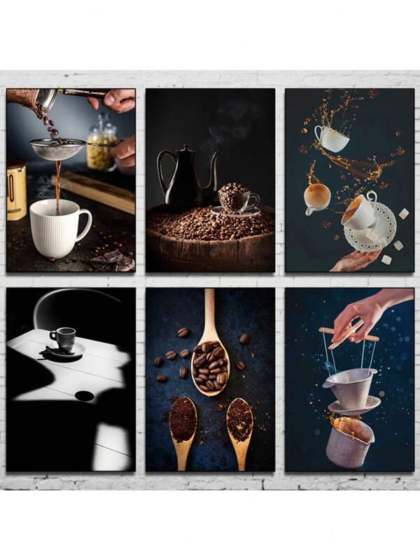 1pc Creative Coffee Promotion Canvas Poster City Drink Wall Art Pictures For Beverage Shop Bar Club Store Modern Home Decor Gift No Frame