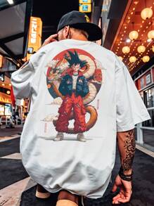 ANIME PIECE Shirt Oversized T-Shirt Streetwear Goku Vedita Skate Anime REF 7061 FLUXOGEEK - 白色 - 查看 2