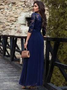 Women Long Dresses - Blue - View 4
