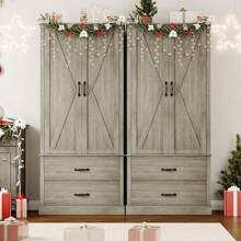 IDEALHOUSE Kitchen Pantry Cabinet With Doors And Shelves, Freestanding Tall Kitchen Cabinet With Microwave Stand, Hutch Cabinet For Kitchen, Living Room, Bathroom, White - 灰色 - 查看 6