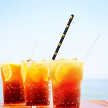 50pcs Gold Plated Paper Straws, 7.7 Inch Straws, Gold Foil Design, Birthday Party, Drink Straws, Drink Stirring Stick - Multicolor - View 6