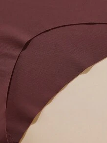 Aofeiqike 4pcs High Waist Women's Sexy Thong Panties, Seamless Breathable Comfortable Underwear