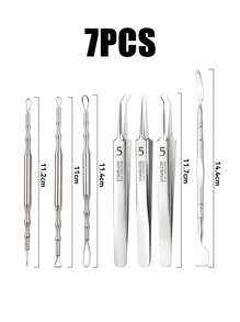 7PCS/Set Acne Blackhead Removal Needles Stainless Steel Black Spot Blemish Pimple Removal Needle Deep Cleansing Tool Face Skin Care Kit