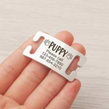 Customized Metal Name Tag, Slide-Style Pet ID Tag, Lucky Pet Plate, Collar Engraving, Pet ID Plate For Cat/Dog Information & Anti-Loss