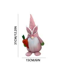 Gnomo de conejito de Pascua, decoración de zanahoria, muñeco escandinavo sin rostro Nisse, adorno de mesa para el hogar - Azul - Ver 6