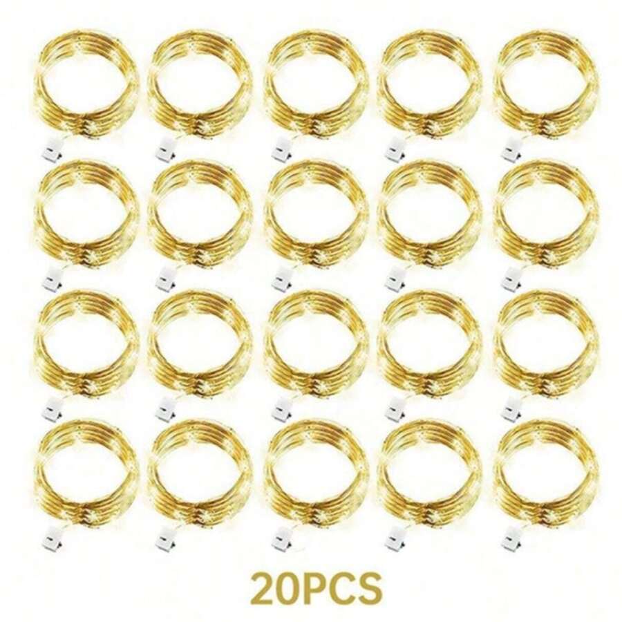 1PC/10PCS/20pcs LED String Lights Atmosphere Small Colred LigmBaiery Powered Falry Lights For Home Ouicoor IndcorRoom Wedding Hollday Party Festival - White - View 1