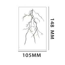 裂纹闪电草本纹身贴防水防摩擦清凉颈臂腿花臂纹身贴印后24小时持久防水 - 黑色 - 查看 4