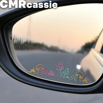 Cute Little Mushroom Vinyl Stickers - Suitable For Car Rear View Mirror, Indoor And Outdoor Use