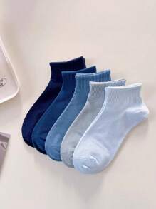 Sports Outdoor 10pairs Random Women's Simple Candy Gradient Color Sports Crew Socks