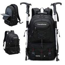 CsaxeKecna High-Capacity Travel Backpack With USB Charging Port - Waterproof & Lightweight, Durable Nylon, Adjustable Straps, Tablet Compartment - Ideal For Hiking, Camping & Outdoor Adventures - Black, Camping Gear|Functional Style|Secure Zipper Closure - 灰色 - 查看 4
