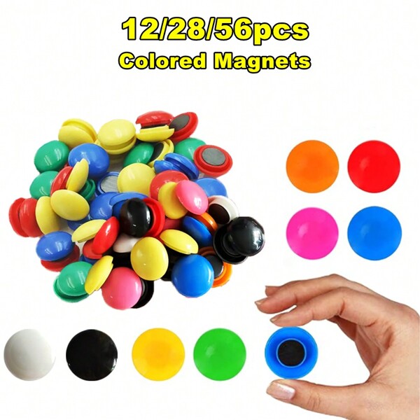 12/28/56pcs Colored Magnets Round Magnets MagnetsColored Magnets For Home&School&Offices