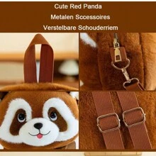 Panda Backpack - Red Panda Plush Animal Backpack Doll, Stuffed Red Panda Animal Backpack, Red Panda Backpack For Women, Animal Backpack - Brown - View 3