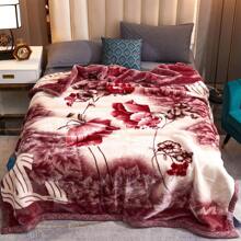 2 Ply Reversible Fleece Blanket Plush Fluffy Cozy Soft Warm Raschel Bedding Blanket 59"X78.7", 70.9"X86.6", 78.7"X90.6" - Bourgogne - Visa 1
