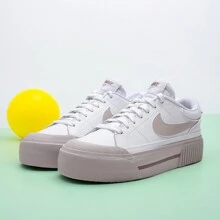 Nike 女鞋休閒鞋厚底鞋運動鞋低筒板鞋 WMNS COURT LEGACY LIFT DM7590-105 - 白/銀灰紫/煙灰紫紅 - 查看 5