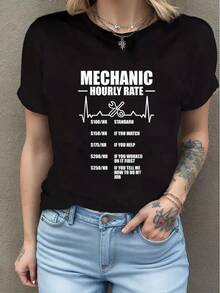Mechanic Hourly Rate Funny Mechanic Gifts For Men Garage T-Shirt - Black - View 1