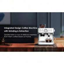 COWSAR Espresso Machine,15 Bar Professional Espresso Maker With Barista Coffee Grinder/Milk Frother,Coffee Machine For Espresso/Cappuccino/Latte,Single & Double Cup,1350W - 白色 - 查看 9