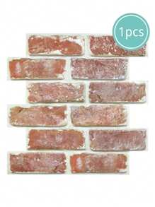 1 pieza/10 piezas/20 piezas Paneles de pared de ladrillos falsos Commomy, pegatinas de azulejos de pared rojos 3D, azulejos adhesivos de salpicadero de ladrillo resistentes al agua para decoración de pared del dormitorio, sala de estar, decoración vintage - Rojo - Ver 10