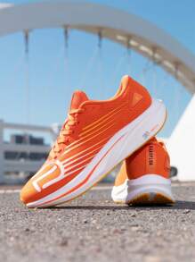baasploa Zapatillas deportivas para hombre, zapatillas para caminar, zapatillas de running naranjas, zapatillas de tenis, casual y de running de carbono para hombre, zapatos deportivos multifuncionales de moda y con fitness, zapatos transpirables y ligeros cómodos para hombre - Naranja - Ver 5