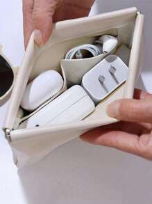 1/2Pcs 数据线收纳袋 自动闭合有线耳机随身包 电源充电器 口红袋 便携式收纳袋 旅行收纳袋，小型旅行线收纳袋，旅行必需品，旅行配件，手机线收纳袋 学校大学电子包 移动电源 便携式充电器 充电器盒 耳机盒 线袋 数码相机 相机包 相机包 - 彩色 - 查看 1