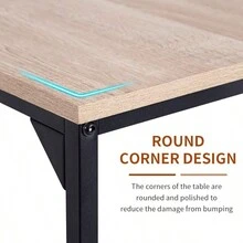 Computer Desk,39.4 Inches Home Office Desk Writing Study Table Modern Simple Style PC Desk With Metal Frame,Nature - Nature - 查看 5