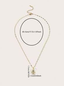1pc Stainless Steel Hamsa Hand Pendant Necklace, Fashionable