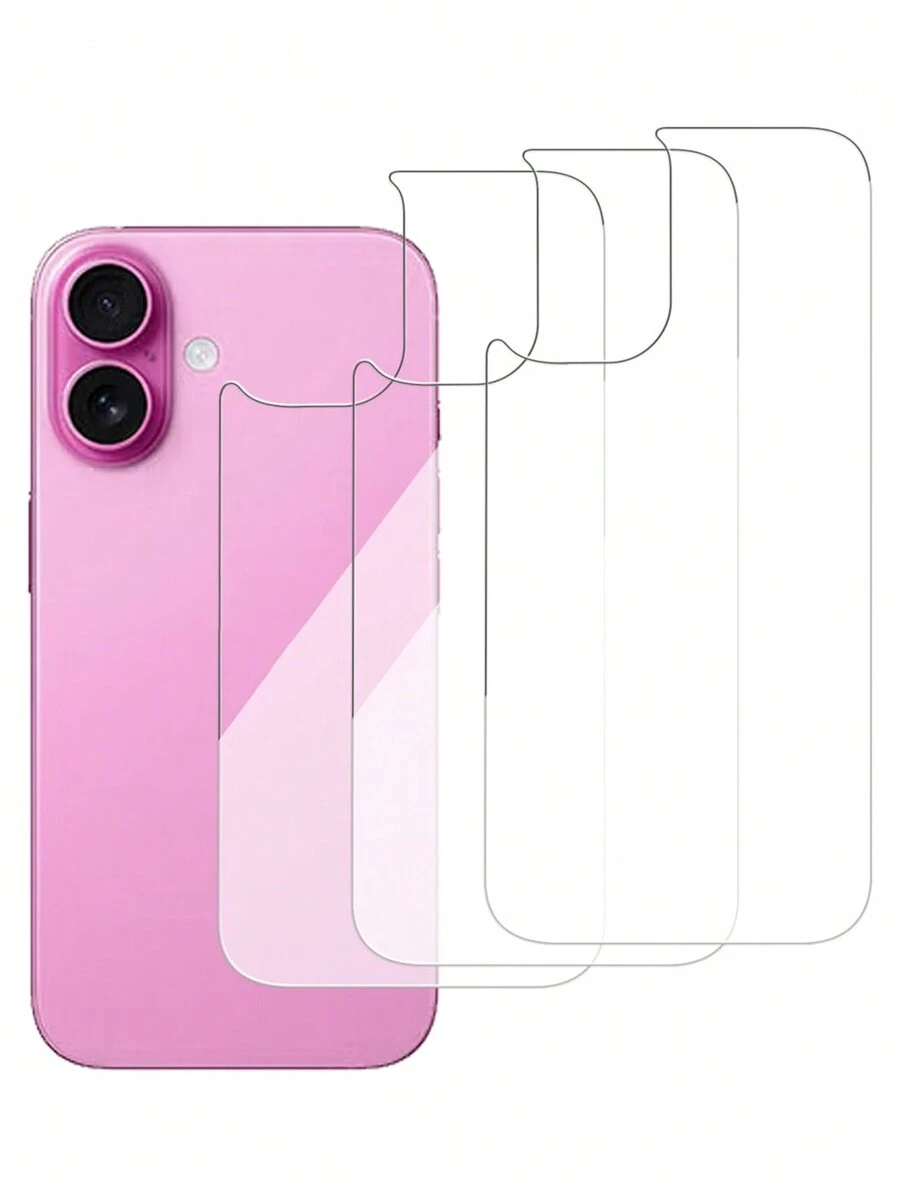 3片裝玻璃後蓋螢幕保護貼，適用於 iPhone 16 6.1 吋 [9H 硬度] - 高畫質強化玻璃後蓋，防刮、易安裝、晶瑩剔透，兼容 16 Pro Max 16 Pro 18 Pro 18 Pro Max 16 Plus 15 Pro Max 15 15 Pro 15 Plus 14 Pro Max 14 Pro 14 14 Plus 13 Pro Max 13 13 Pro 12 11 XR