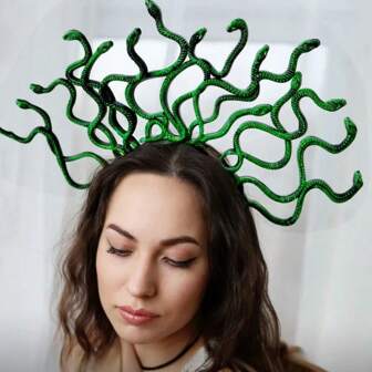 1pc Medusa Hoofd Haar Hoepel Cosplay Haar Accessoire Maskerade Make-up Prop, Griekse Mythologie Slang Hoofddeksel