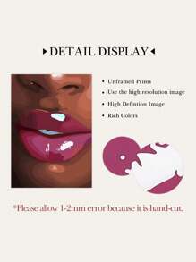 3 Pieces African American Art Posters Pink Lip Hanging Paintings Red Rose Poster Gold Jewelry Wall Picture Vintage Wall Arts Living Room Wall Decor Valentines Day Gift Optional Frame