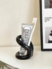 1 件创意陶瓷牙刷架，浴室梳妆台化妆刷收纳架和牙膏架家居浴室装饰秋季装饰返校 - 彩色 - 查看 5