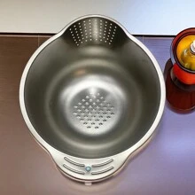 2 件装不锈钢哑光漏勺洗米碗沥水篮带孔厨房蔬菜水果清洗盆 - 20m洗米盆 - 查看 5