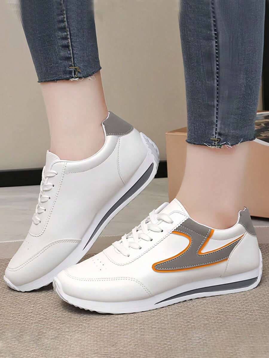 Fashion Women's Casual Sports Shoes, Lightweight And Breathable, With Soft And Shock-Absorbing Soles, Non-Slip Surface And Thick Soles, Suitable For Working And Running - 灰色 - 查看 1