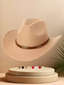 1 szt. Jednolity kolor metaliczny nit kontrastowy kolor kokarda kowbojski kapelusz zachodni unisex na podróże swobodny festiwal jazzowy kapelusz, odpowiedni do codziennego użytku - Wielokolorowe - Zobacz 1