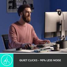 MX Master 3S - Wireless Performance Mouse With Ultra-Fast Scrolling Ergonomic 8K DPI Glass Tracking Silent Clicks USB-C Bluetooth Windows Linux Come - Dark Gray - Graphite1 - View 3