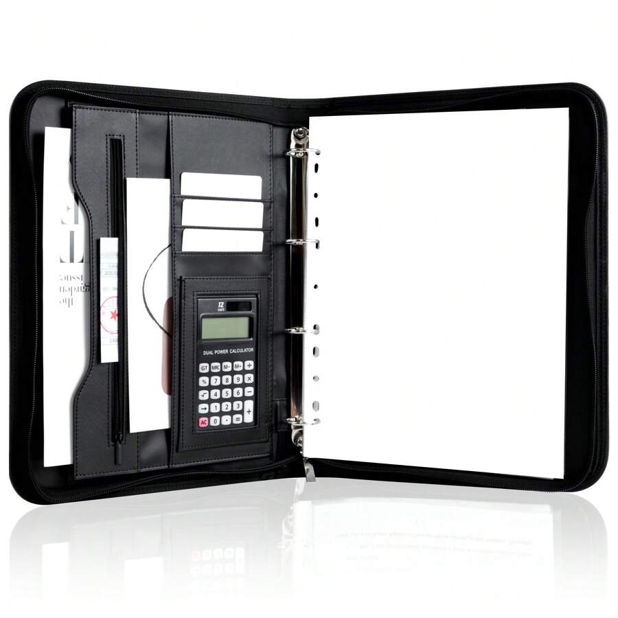 Leather Briefcase, Business Resume Combination With Clipboard, Suitable For A4/Pad, Leather Briefcase Organizer