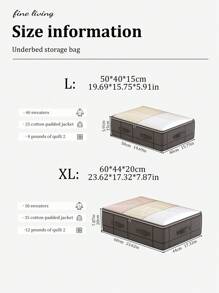 1 个床下储物盒、壁橱储物盒和衣服储物袋、可折叠床下储物袋容器、带盖床下储物整理器，带有透明窗口和加固手柄，拉链顺滑，方便取用。 - 灰色 - 查看 11