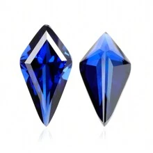 一颗 100% 实验室培育蓝宝石菱形切割宝石，用于制作吊饰高级珠宝制作材料 DIY - 藍色 - 查看 6