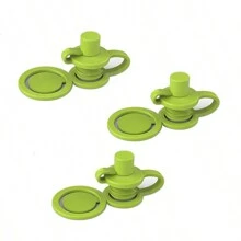 MYLOLF 3/6 Tapas reutilizables para botellas, tapas de botellas de agua de silicona - Con asa de silicona, adecuadas para botellas de tamaño estándar (28 mm/1.1 pulgadas), a prueba de fugas, se ajusta a la mayoría de las botellas, para usar en actividades al aire libre, lavar a mano, fácil de llevar al aire libre | Accesorio para vajilla