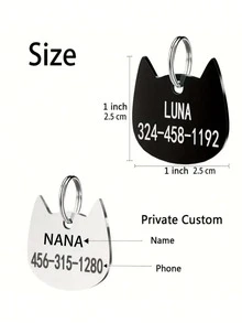 1 Piece Personalized Cute Animal Cat Tag, Custom Engraved With Your Phone Number And Pet's Name, Engraved Dog Name Tag, Cat ID Pet Tag, Custom Engraved Pet ID Tag, For Pet Outdoor Activity Loss Prevention, Customized Christmas Decor, Dog Name/ID Tags Personalized, Finds Ideal Gifts For Him Her, Family, Friends, Pet Lovers, Pet For Anniversaries, For Birthdays, For Christmas, For Housewarming, For Fall/Autumn/Winter ﻿ - Multicolor - View 5