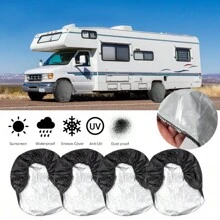 1pc/4pcs Car Spare Tire Cover Camper RV Tire Protector Outdoor Sun Protection Dust-Proof Tire Cover Universal
