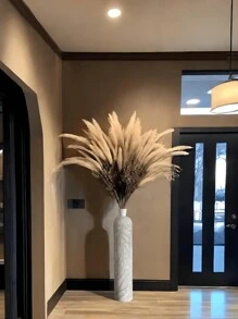 1 Pc Large Modern Resin Floor Vase -24 Inch /30 Inch Tall - Bohemian Style, Elegant Stripe Relief Texture, Ideal For Pampas Grass Container, Autumn Office/Home Decor, Wedding Decorations, Halloween And Christmas Decoration, Holiday Decoration Room Decor Flower Vase Glass Vase - Multicolor - View 4