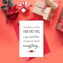 1Pc Romantic Valentine's Day Greeting Cards, Love Messages, Suitable For Husband/Wife/Girlfriend/Boyfriend, Couple Gifts, Home And Office Supplies - Multicolor - View 2