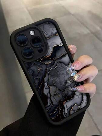 Marble Design Carved Matte Black Shockproof Thick Perforated Minimalist Printed Phone Case Compatible With Iphone 16/16 Pro/16 Pro Max/16 Plus, IPhone 15 XR/7/8, IPhone 15 Pro Max, 13 Pro Max, 14 Pro Max, 13, 14, 11, 12 Pro Max, P11, P12 Pro, XS, XR, 7/8 Plus, Galaxy S22 Ultra, A13, A22, A21S, A51, A52, Galaxy Z Fold4, S23 Ultra, A14, A15, S23, A73, Redmi Waterproof Anti-Fall Scratch Resistant