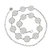 1pc Minimalist Waist Belt For Women, Versatile Fashion Waist Chain With Small Hollow Metal Circle Decor, Suitable For Dresses, Summer Summer, School Fall, Autumn, Halloween - Silver - View 19