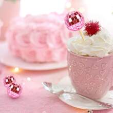 5 件迪斯科球蛋糕装饰反光镜球蛋糕装饰适用于 70 年代迪斯科主题派对装饰生日节日派对装饰