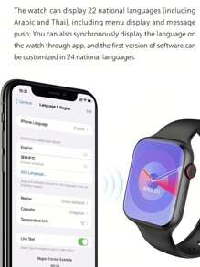 Microwear Fitness Smart Watch 2.07" AMOLED Screen Health Rate Monitoring,Large Capacity Battery Long Standby Sport Watches ,Music Control, Smartwatch For Adroid IOS Phone - Rose Gold - View 6