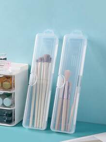 Transparent Rectangle Nail Art Tool Storage Box Set, Including Nail File Buffers, Nail Art Pen Holder, Nail Drill Storage, Nail Gel Pen Organizer, Sponge Holder, Portable Long Storage Case - Clear - View 3