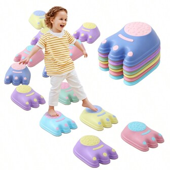 Stepping Stones For Kids,6 PCS Durable Non-Slip Balance Stones,Diy For Kids, Indoor Outdoor Toys For Toddlers Develope Kids Balance And Coordination Skills