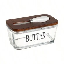 Rectangular Sealed Glass Butter Dish With Lid And Butter Knife, Middle East Hot-Selling Airtight Cheese Storage Container For Home Use