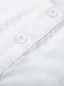 Men's Casual Spades Printed Polo Shirt, Stand Collar Short Sleeve Business Fashion Design, Suitable For Summer Outings, Office, Gathering, Party - White - View 4