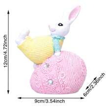 1 件复活节兔子雕像装饰兔子雕塑装饰迷人桌面装饰适合复活节快乐派对家居装饰 - 彩色 - 查看 13